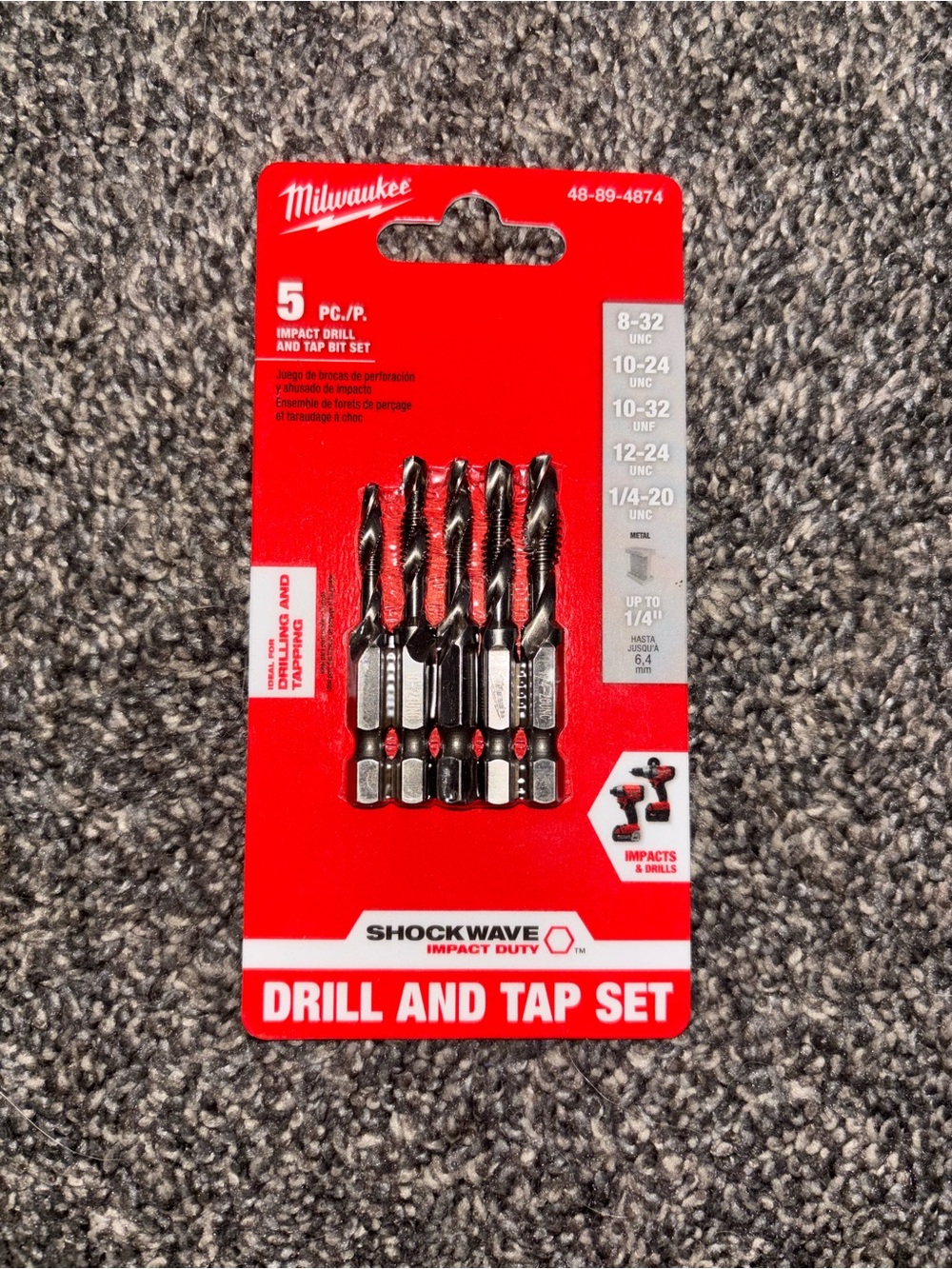 Milwaukee Shockwave Drill and Tap Set - Red